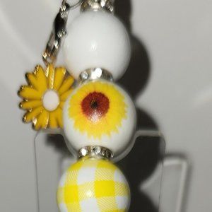 White Sunflower Beadable Ink Pen